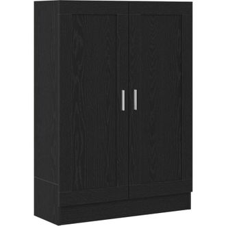 vidaXL Book Cabinet Black oak 82.5 x 30.5 x 115 cm Engineered wood Vidaxl