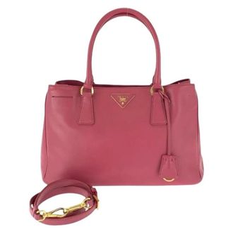 Prada Pre-owned Handbags, female, Pink, Size: ONE SIZE Pre-owned Saffiano Galleria 2way bag