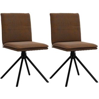 vidaXL Sedia da Pranzo Marrone in Similpelle Scamosciata - Vidaxl