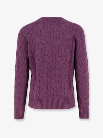 Brunello Cucinelli Mens Sweater Cable-Knit Cashmere Purple