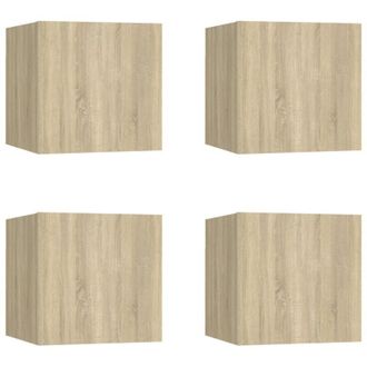 vidaXL Wall Mounted TV Cabinets 4 pcs Sonoma Oak 30.5x30x30 cm vidaXL