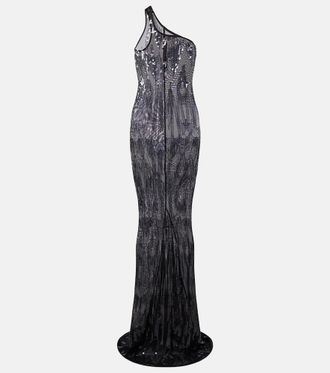 Rick Owens Lilies one-shoulder sequined tulle gown