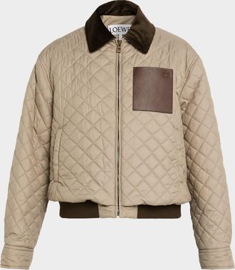 Loewe Corduroy-Collar Quilted Barn Jacket