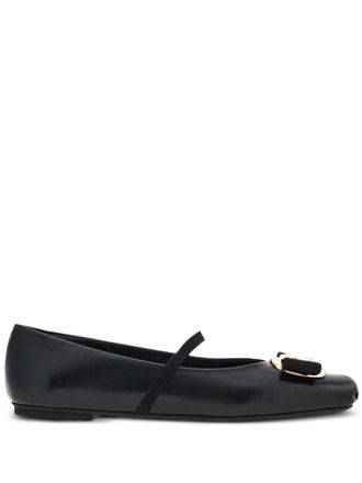 Ferragamo Vara Leather Ballets-Donna