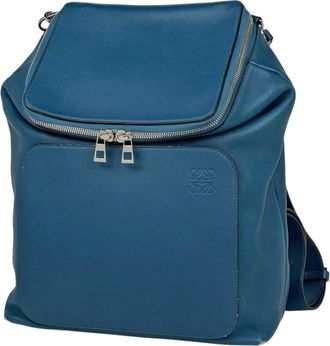 Loewe Blue Leather Backpack (Pre-Owned)