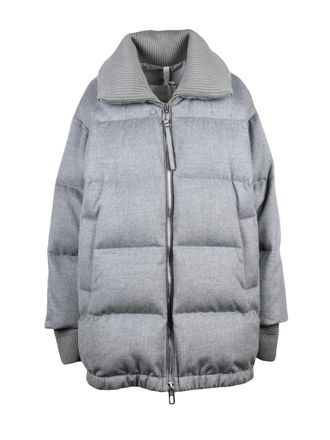 Duno Grey Wool-Blend Quilted Blanca Overcoat