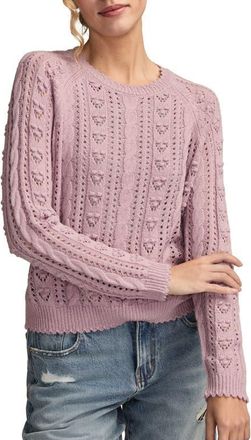 Lucky Brand Pointelle Sweater in Dawn Pink at Nordstrom, Size Xx-Large