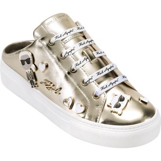 Karl Lagerfeld Cambria Platform Mule Sneaker in White Gold at Nordstrom Rack, Size 5.5