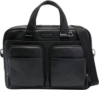 Piquadro Slim Computer 15 en i Pad Pro 12.9 Tas - Heren - Laptoptassen - Zwart - ONE Size - Leer - Tassen