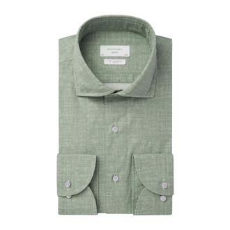 Profuomo Heren, Overhemden, Groen, Maat: 2XL Katoen