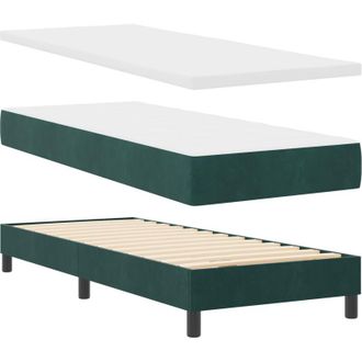 vidaXL Cama Con Somier Y Colch&oacute;n Negra 100x200 Cm Terciopelo Vidaxl