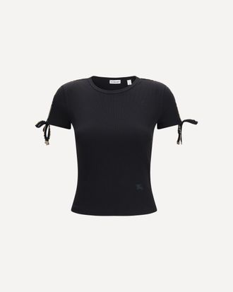 Burberry Cotton lace-detail T-shirt Female L
