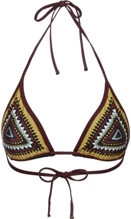 La DoubleJ geometric-print bikini top - women - Polyamide/Elastane - S - Black
