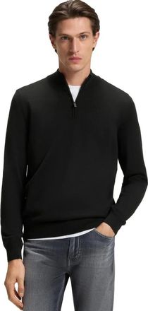 HUGO BOSS Truien & Vesten, Heren, Zwart, L, Wol, Ebenji Zip-neck Sweater