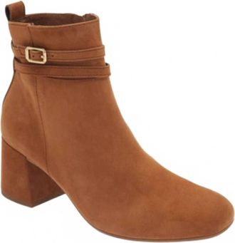 Paul Green Womens Sydney Buckle Bootie In Toffee Suede