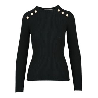 Akep Sottogiacca Cannettato - female - Akep - Round-neck Knitwear - Black - L - Knitwear