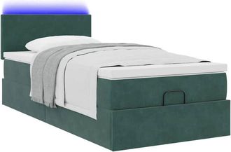 vidaXL Vidaxl - Estructura De Cama Otomana Con Colch&oacute;n Terciopelo Verde Oscuro