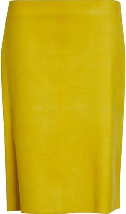 Ferragamo Nubuck Pencil Skirt in Antique Yellow at Nordstrom, Size 4 Us