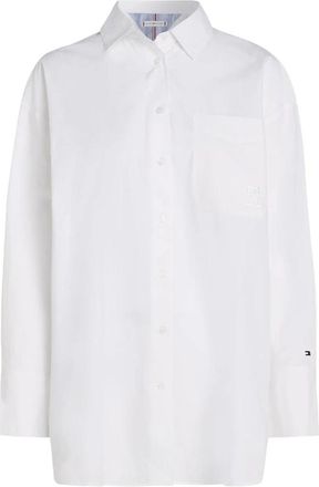 Tommy Hilfiger Essential Loose Fit Shirt - Dames - Overhemden - Wit - M/L - Katoen - Overhemden