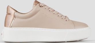 Alexander Smith London High Woman in beige smooth leather and copper laminated heel