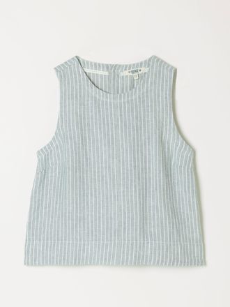 Fat Face FatFace Dara Green Petite Linen Blouse