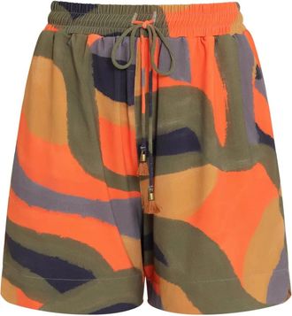 Lygia & Nanny drawstring patterned shorts - Orange