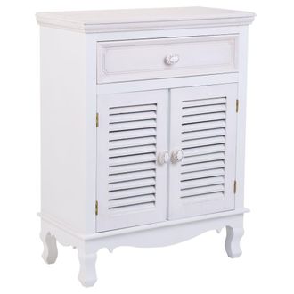 Wanderlust Deco Recibidor-consola de madera de 1 cajon y 2 puertas blanco 60x30x78