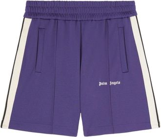 Palm Angels logo-print track shorts - men - Polyester/Polyester - L - Blue