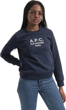 A.P.C. A.p.c. - Sweatshirt - Dames - Sweatshirts & Hoodies - Blauw - Maat: S Katoen
