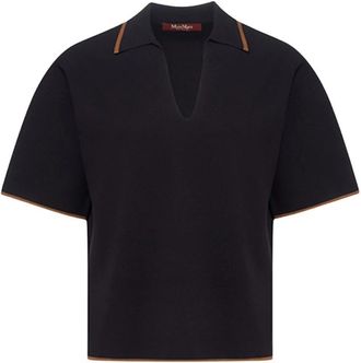 Max Mara Polo Knit - Dames - Polos - Zwart - M - Polyester - Tops
