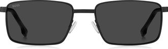 BOSS 57mm Rectangular Sunglasses in Matte Black at Nordstrom Rack