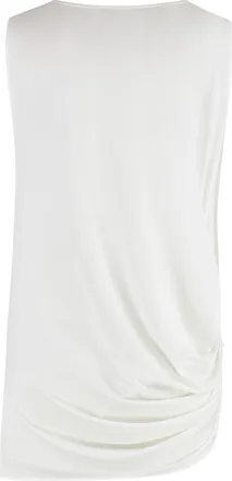 Jacquemus Womens Square-Neck Side Cut-Out Top White Viscose Blouses Shirt
