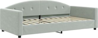 vidaXL Sofá cama sin colchón terciopelo gris claro 100x200 cm Vidaxl