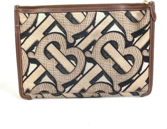 Burberry Pre-owned Clutches, male, Brown, Size: ONE SIZE Pre-owned Fabric clutches