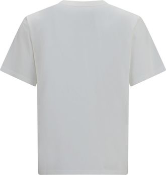 Maison Margiela Womens Central-Print T-Shirt Off White Cotton T-Shirts And Polos