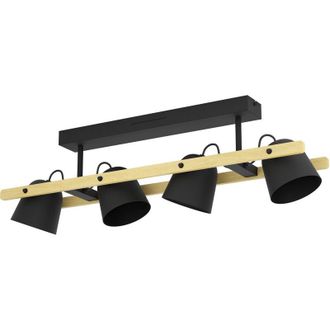 Eglo Eglo - Plafoniera Hornwood-Z Acciaio Nero 4 Luci Led Integrato 3,7W