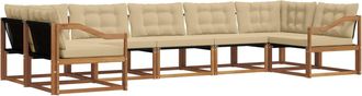 vidaXL Conjunto De Sof&aacute;s De Exterior 7 Uds. Natural Y Beige Vidaxl