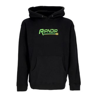 Ripndip Hoodies, male, Black, Size: XL Black Hoodie with Front Pocket