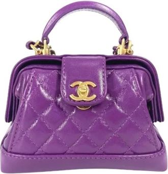 Chanel Pre-owned Mini Shoulder Bag - Dames - Vintage Mini Tas - Paars - ONE Size - Leer - Vintage