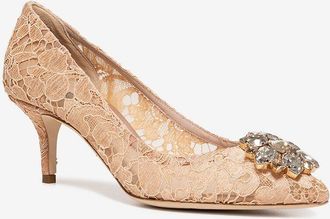 Dolce & Gabbana Pumps aus Spitze mit Kristallen Rainbow Belucci 60