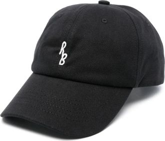 Ruslan Baginskiy Zwarte Katoenen Twill Geborduurde Pet - Dames - Petten - Zwart - ONE Size - Katoen - Accessoires