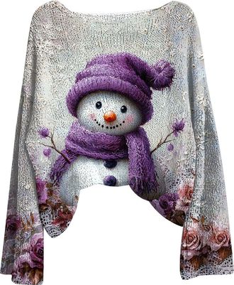 Generic Christmas Sweaters for Women Long Sleeve Top Knitted Pullover Sweater for Women Fashion Long Sleeve Crewneck Blouse Winter Warm Layer Top Daily Going 