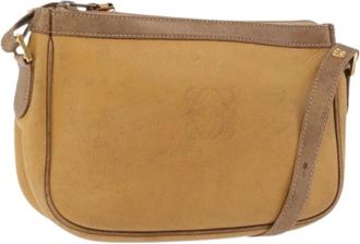 Loewe Pre-owned Shoulder Bag - Dames - Vintage Schoudertas - Beige - ONE Size - Leer - Vintage