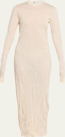 Toteme Rippled Long-Sleeve Column Dress