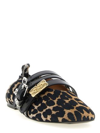 Ganni Sue Triple Ballet Flat - Black