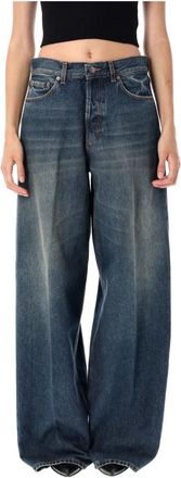 Haikure Intense Blauwe Denim Jeans - Dames - Loose Fit Jeans - Blauw - W28 - Denim - Jeans
