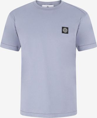 Stone Island T-Shirt mit Rundhalsausschnitt aus bestickter Baumwolle