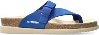 Mephisto Blauwe Dames Slide Sandaal - Helen - Dames - Slippers - Blauw - 42 EU - Schoenen