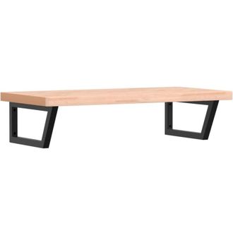 vidaXL Vidaxl - Estante De Lavabo De Pared De Acero Y Madera Maciza De Haya