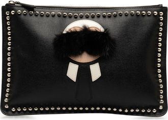 Fendi Black Leather Clutch Bag (Pre-Owned)